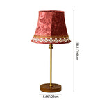 Velvet Copper Wood Drum Table Lamp - 1-Light Design for Living Room