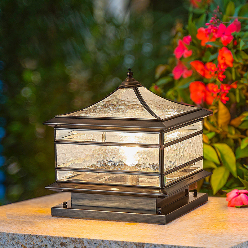 Premium European Brass and Glass Waterproof Square Pillar
