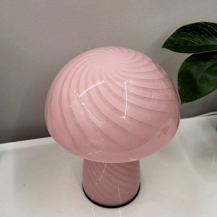 Contemporary Minimalist Glass Mushroom Table Lamp - 1 Light