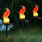 Colorful Solar-Powered Waterproof Resin Parrot LED Garden