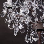 Rustic Vintage French Crystal 6-Light Candelabra Table Lamp