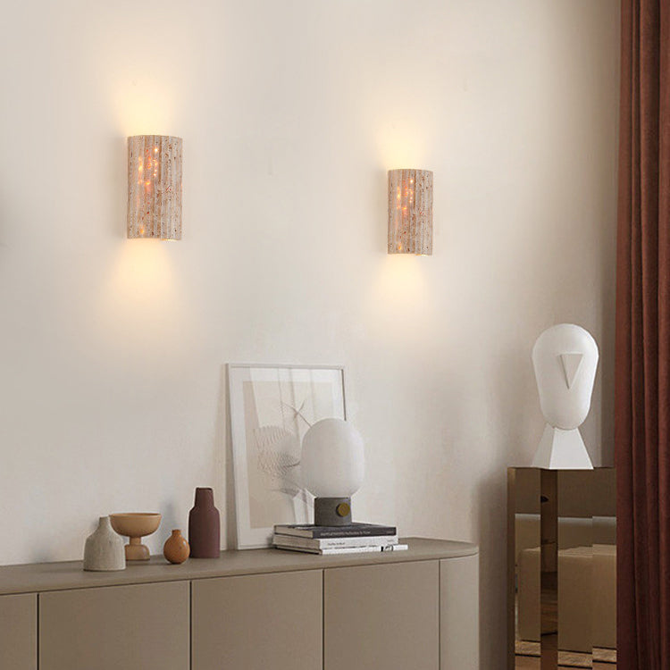 Travertine Semicircle LED Sconce