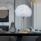 Nordic Goose Feather Flamingo Table Lamp - 1-Light Design for Bedside