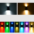 Premium Solar RGB Trapezoid Outdoor LED Wall Sconce Lamp