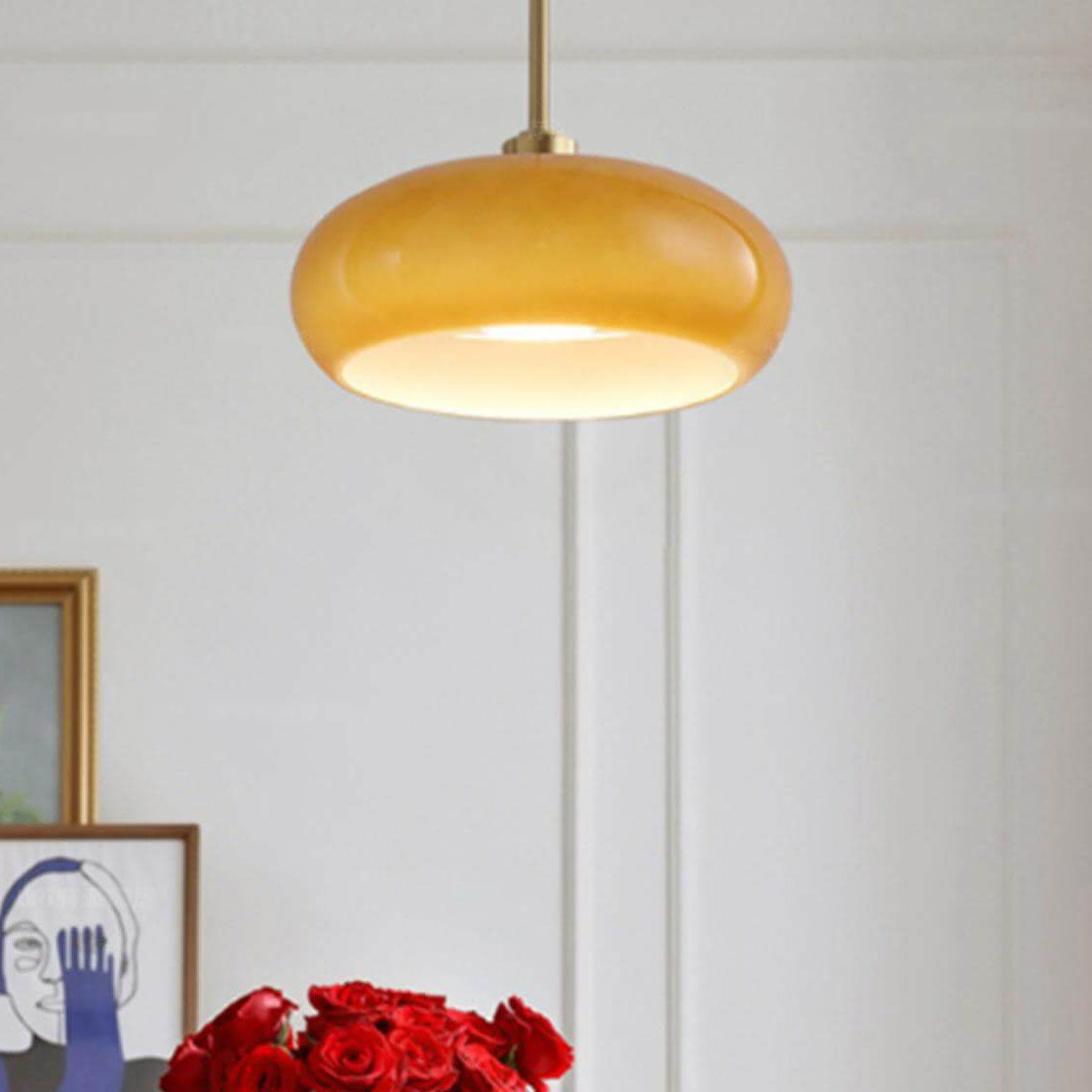Modern Retro Round Glass Pendant Light