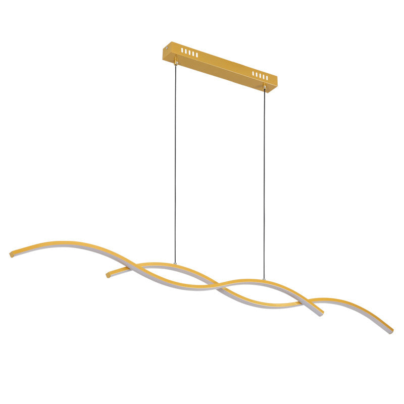 Nordic Minimalist LED Chandelier with Long Wave Design