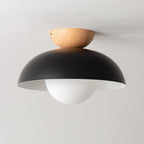 Contemporary Wrought Iron Log Bowl Semi-Flush Mount