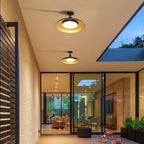 Scandinavian Carbonized Steel Waterproof Round Semi-Flush