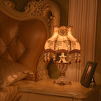 Luxury Lace Resin 1-Light Table Lamp - European Design