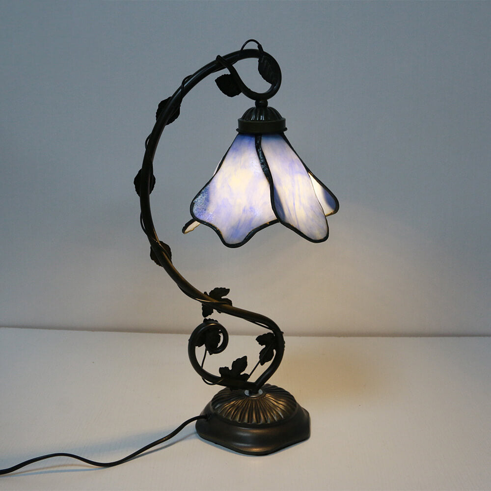 Premium Tiffany-Inspired Flower Petal Resin Stained Glass Table Lamp