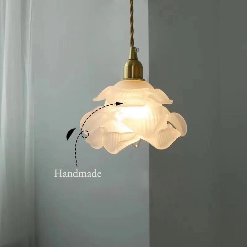 Vintage French Petal Glass LED Pendant Light