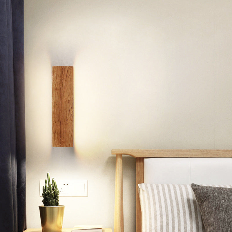 Elegant Solid Wood LED Wall Sconce Lamp