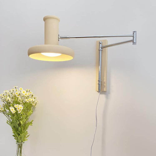 Beige Swing Arm Wall Sconce