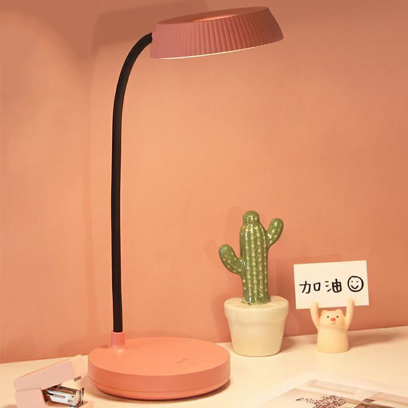 Nordic Minimalist LED Touch Desk Lamp with Eye Protection - Round Plate Design