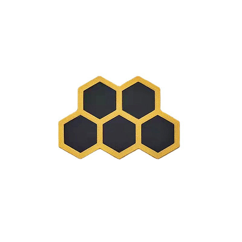 Premium Hexagonal Black and Gold LED Outdoor Wall Sconce