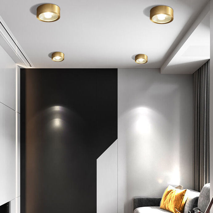 Premium Ultra-Thin Copper LED Flush Mount Light