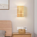 Japanese Wooden Square 2-Light Sconce