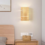 Japanese Wooden Square 2-Light Sconce