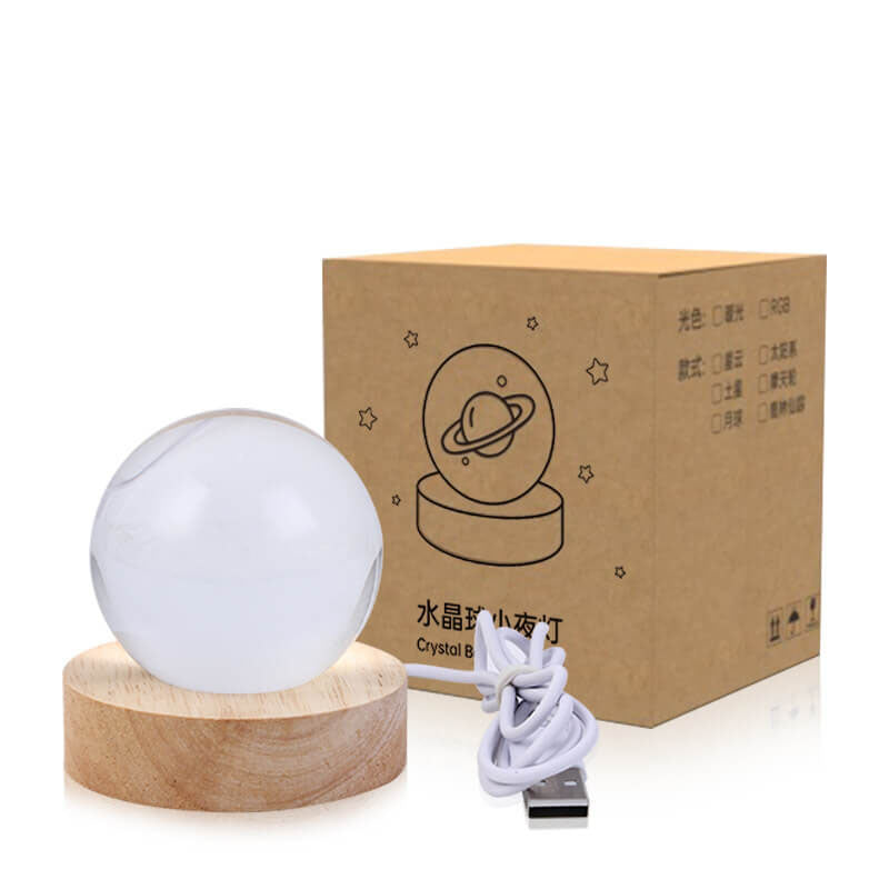 Modern Star System Crystal Ball USB LED Night Light Table Lamp for Bedroom