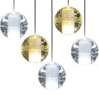 Luxury LED Chandelier with Crystal Orb Shade for Modern Staircases