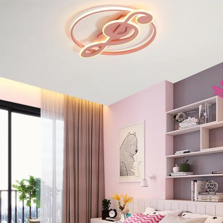 Nordic LED Ceiling Light with Music Notes Design