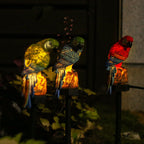 Colorful Solar-Powered Waterproof Resin Parrot LED Garden