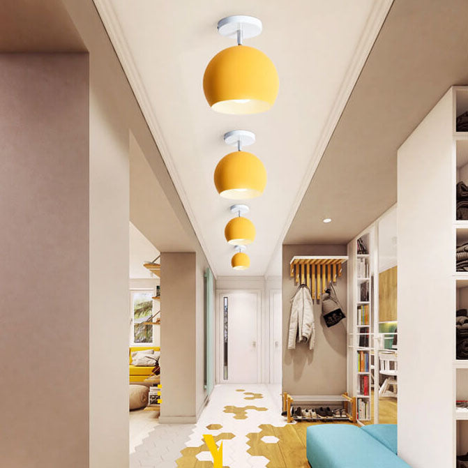 Nordic Macaron 1-Light Semi-Flush Mount Ceiling Light
