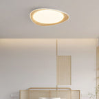 Contemporary Wood Grain Pebble LED Flush Mount Ceiling