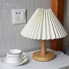 Retro Pleated LED Table Lamp - Umbrella Design