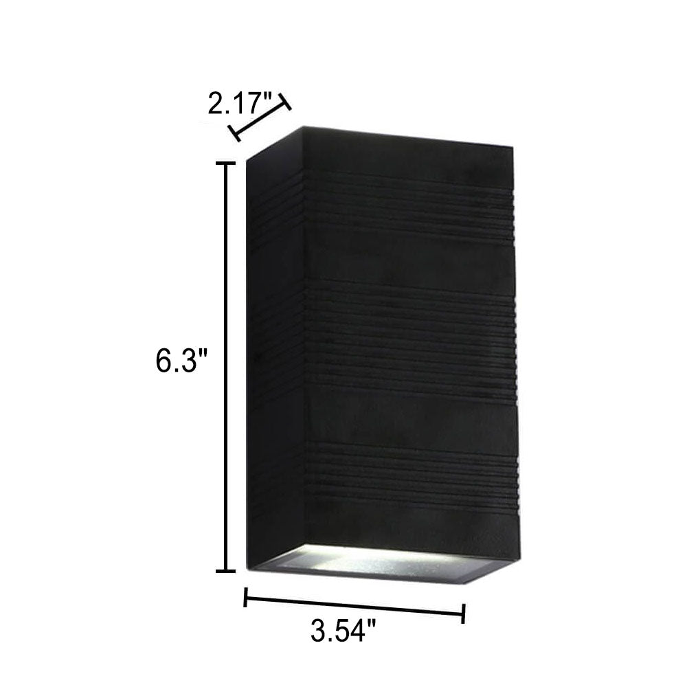 Black Waterproof Aluminum LED Sconce