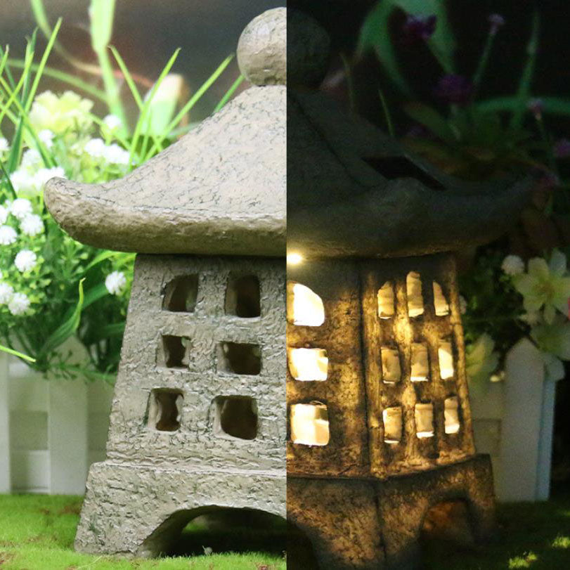 Premium Solar Pagoda Resin Outdoor Landscape Light