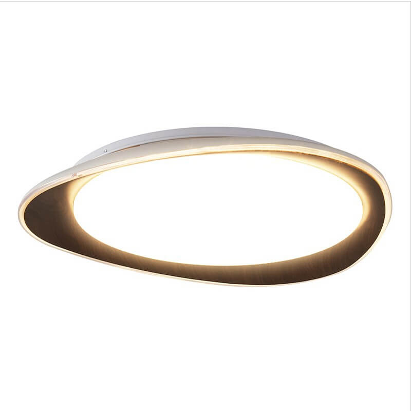 Contemporary Wood Grain Pebble LED Flush Mount Ceiling