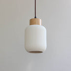 White Ceramic Cylindrical Pendant Light - Nordic Japanese Design