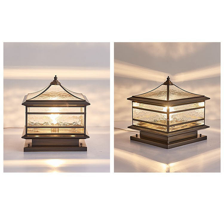 Premium European Brass and Glass Waterproof Square Pillar
