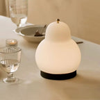 Rechargeable LED Touch Table Lamp - French Cream Pear Shape