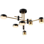 Elegant Black and Gold Semi-Flush Mount Light - 4 to 8 Bulb Design