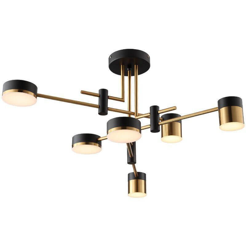 Elegant Black and Gold Semi-Flush Mount Light - 4 to 8 Bulb Design