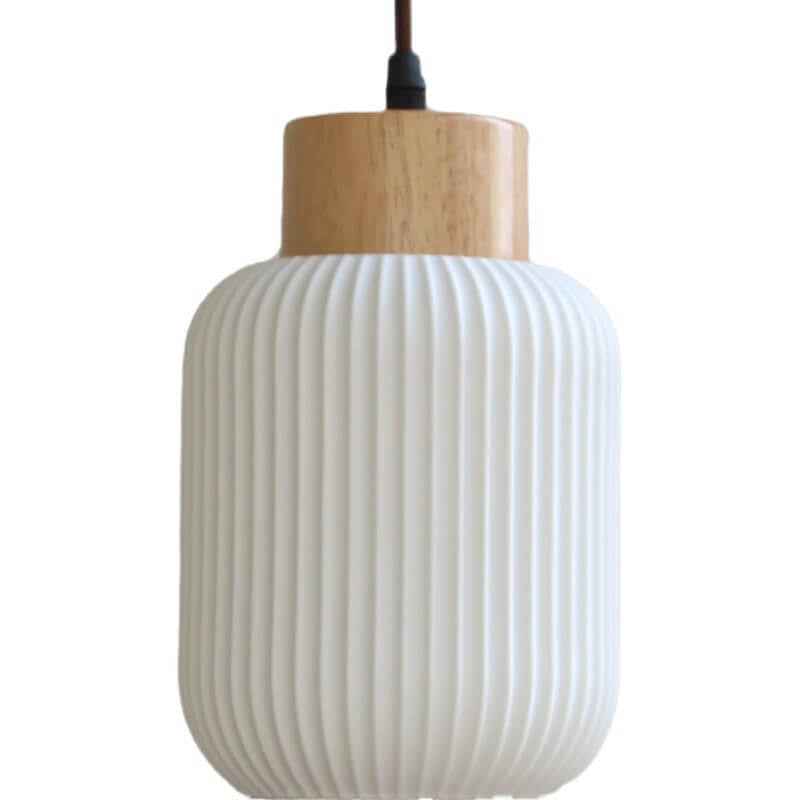 White Ceramic Cylindrical Pendant Light - Nordic Japanese Design