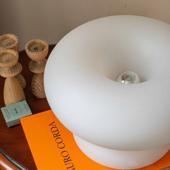 Premium Danish White Mushroom 1-Light Table Lamp