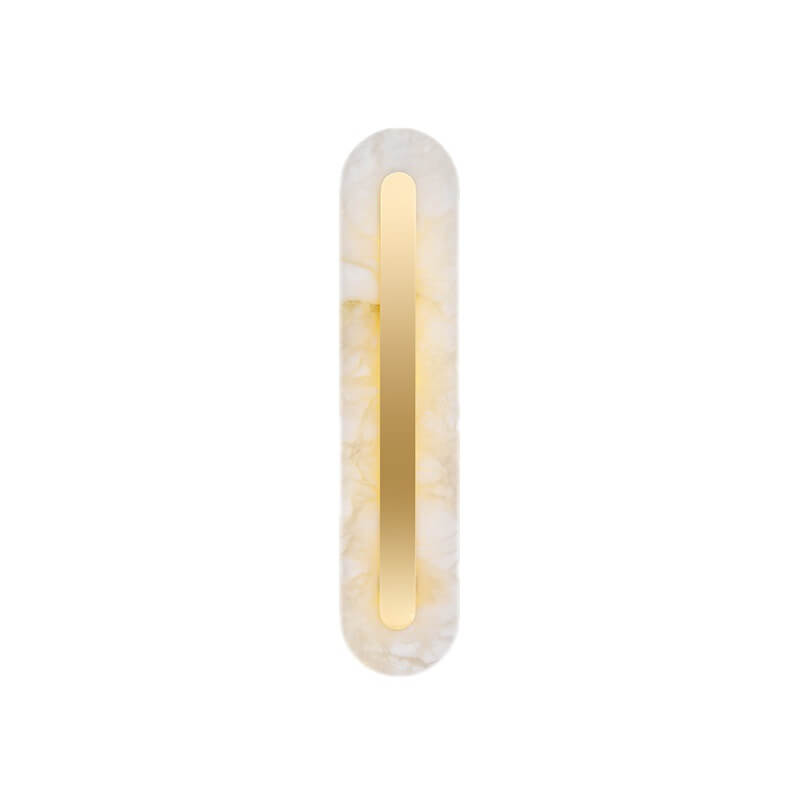 Premium Brass and Marble Oval LED Wall Sconce