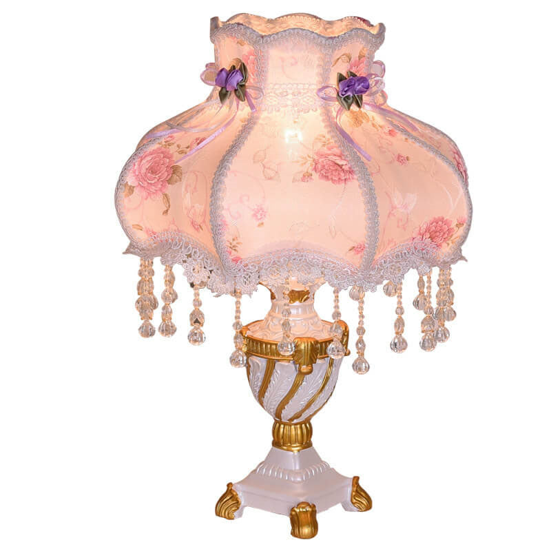 Luxury Lace Resin 1-Light Table Lamp - European Design