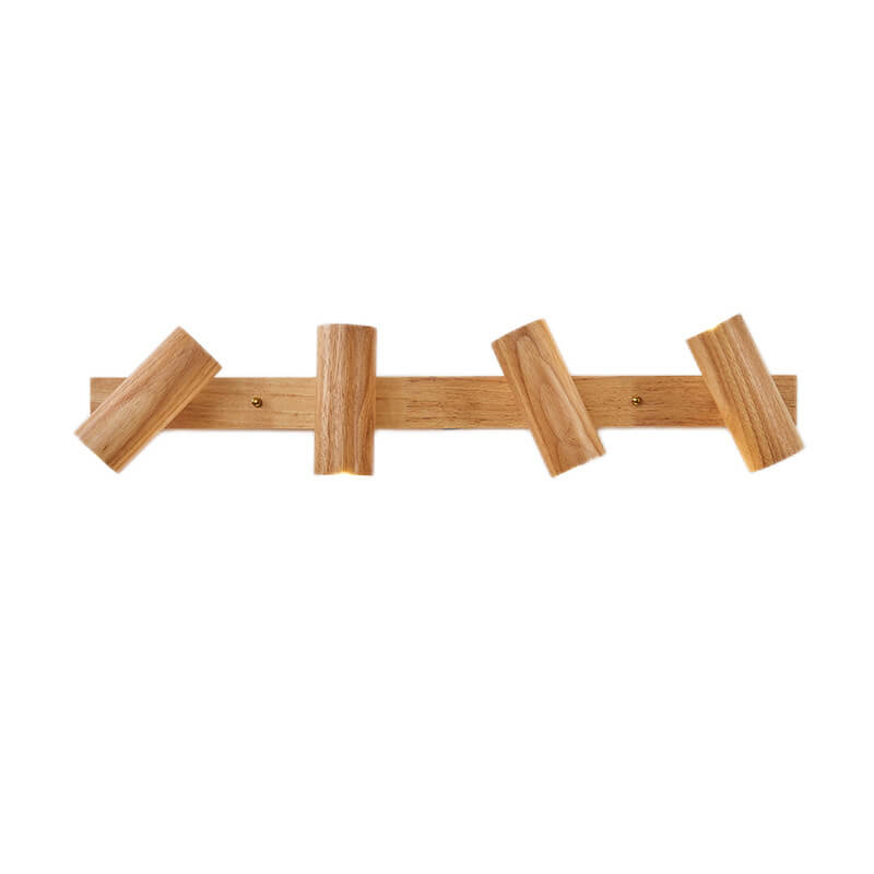 Japanese Minimalist Solid Wood Flush Mount Ceiling Light - Available in 1, 3, or 4 Lights