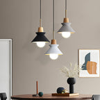 Nordic Minimalist Macaron Wood and Cement Pendant Light