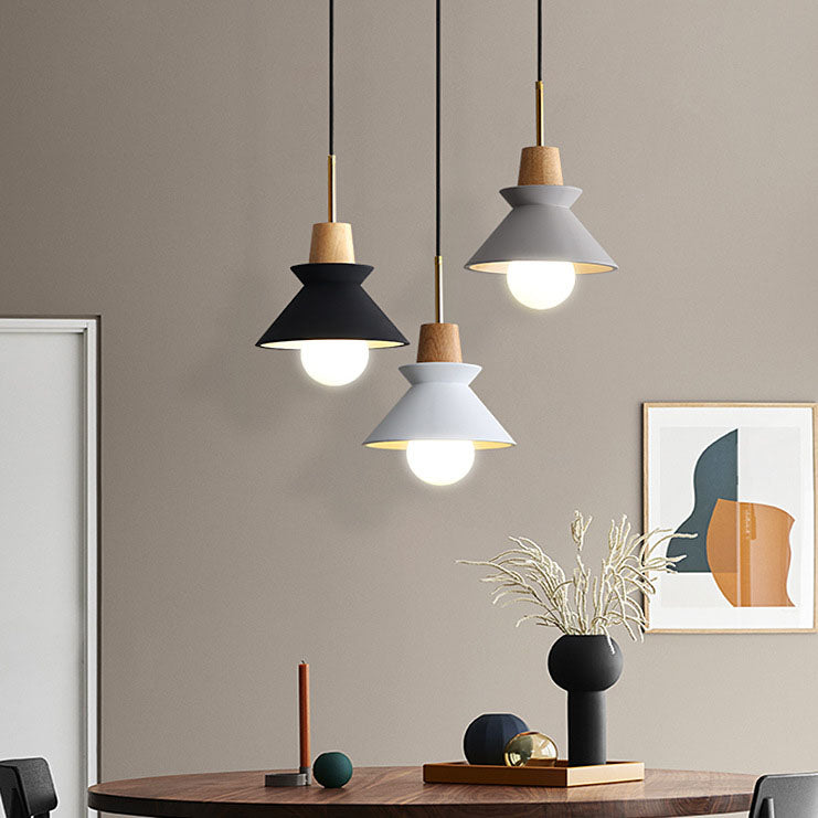 Nordic Minimalist Macaron Wood and Cement Pendant Light - 1 Light