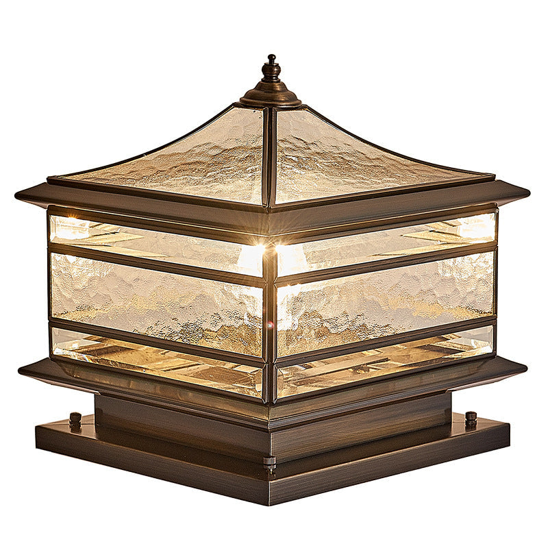 Premium European Brass and Glass Waterproof Square Pillar
