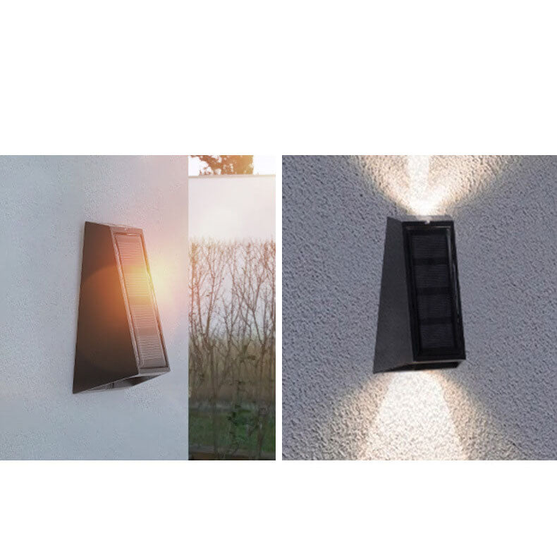 Premium Solar RGB Trapezoid Outdoor LED Wall Sconce Lamp