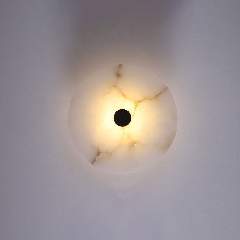 Luxury Round Marble and Iron LED Wall Sconce