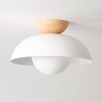 Contemporary Wrought Iron Log Bowl Semi-Flush Mount