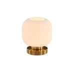 Premium Nordic Striped Oval Glass Table Lamp - 1 Light