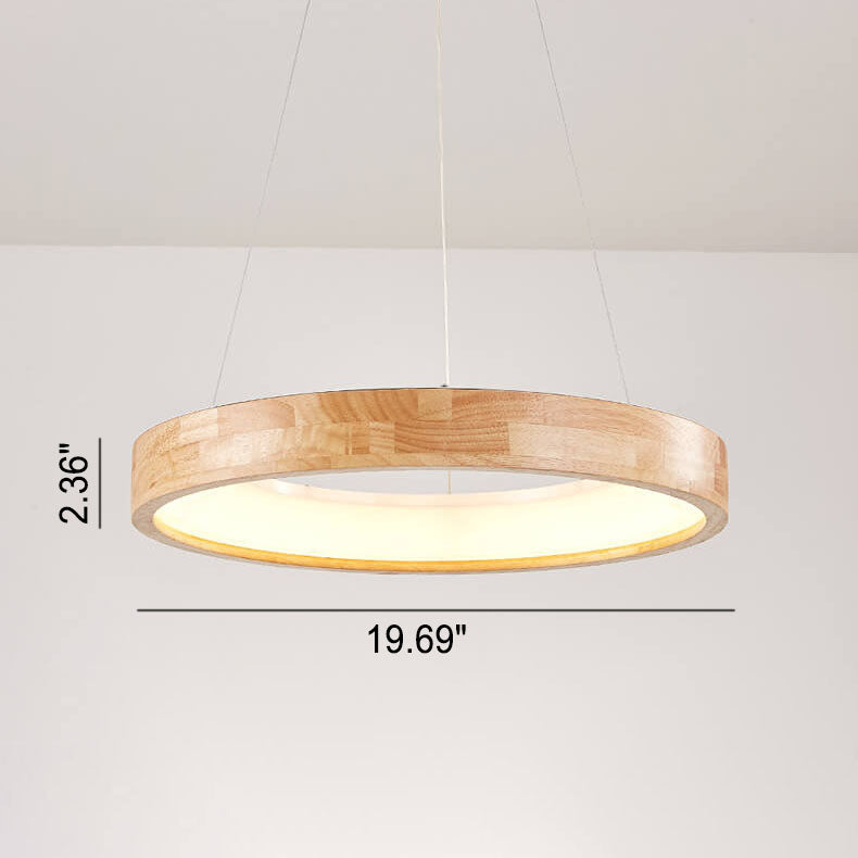 Log Circle LED Island Chandelier